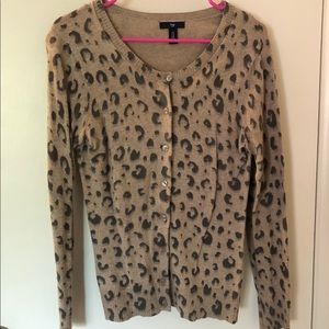 Cheetah print Gap cardigan